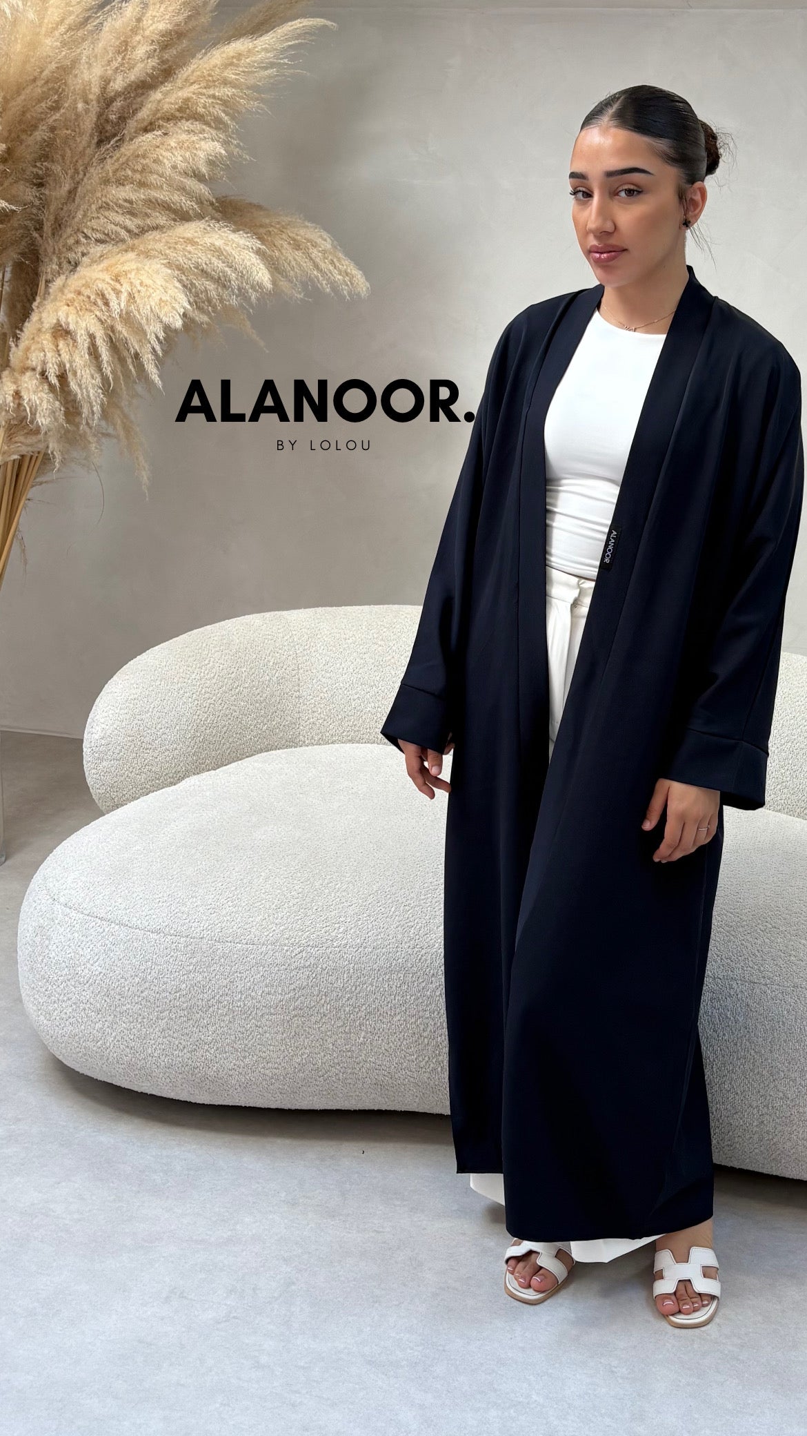 Kimono largo azul marino