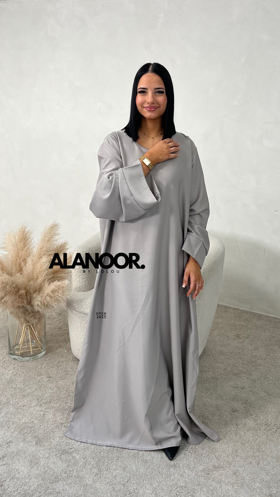 ABAYA QAMAR GRIS
