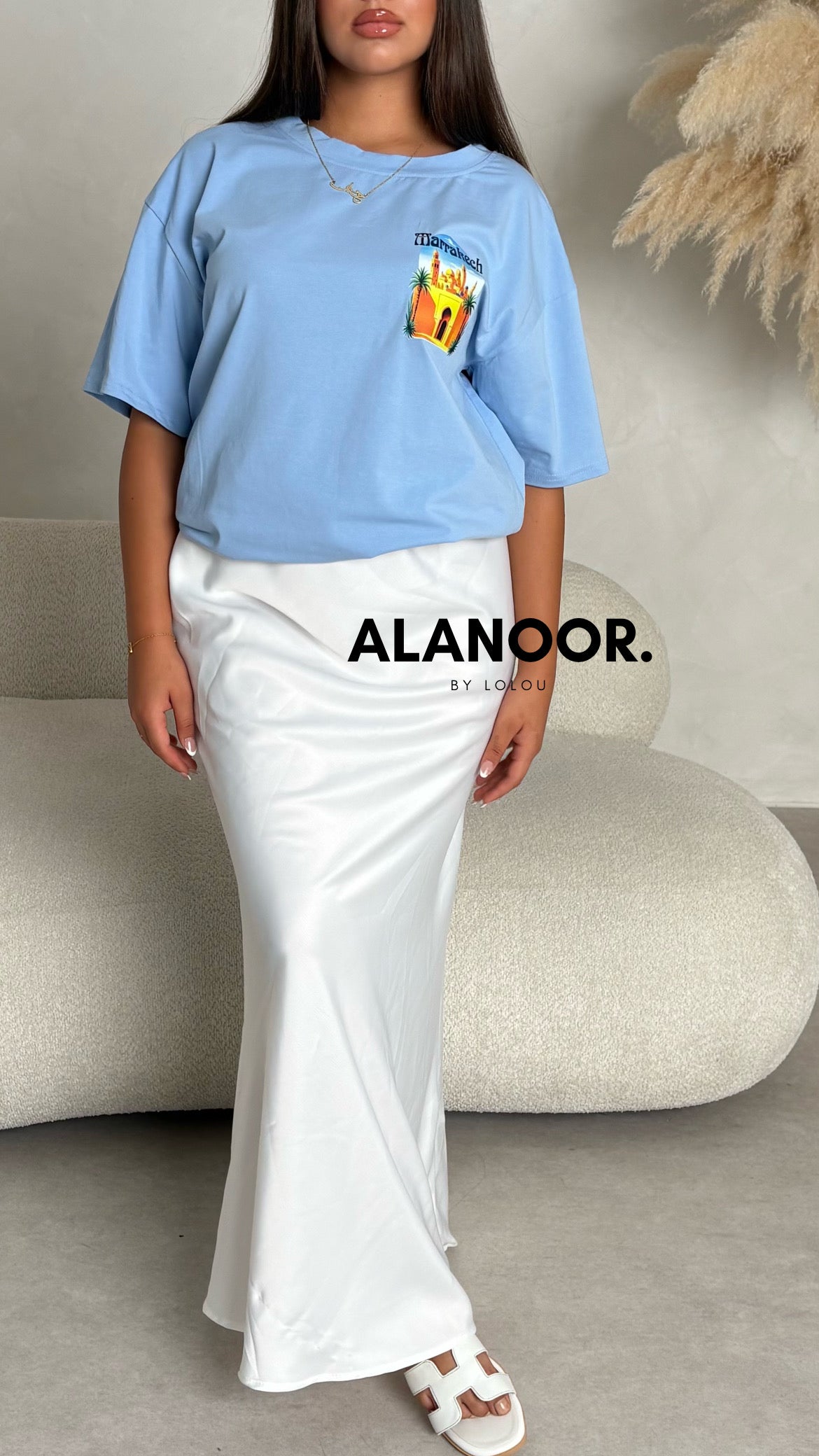 Falda Blanca satinada