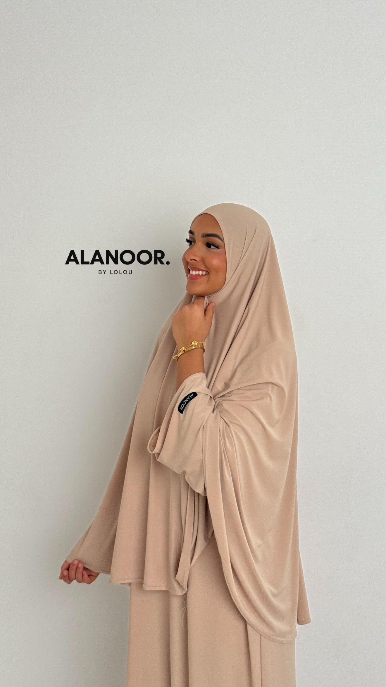 CONJUNTO KHIMAR JERSEY BEIGE