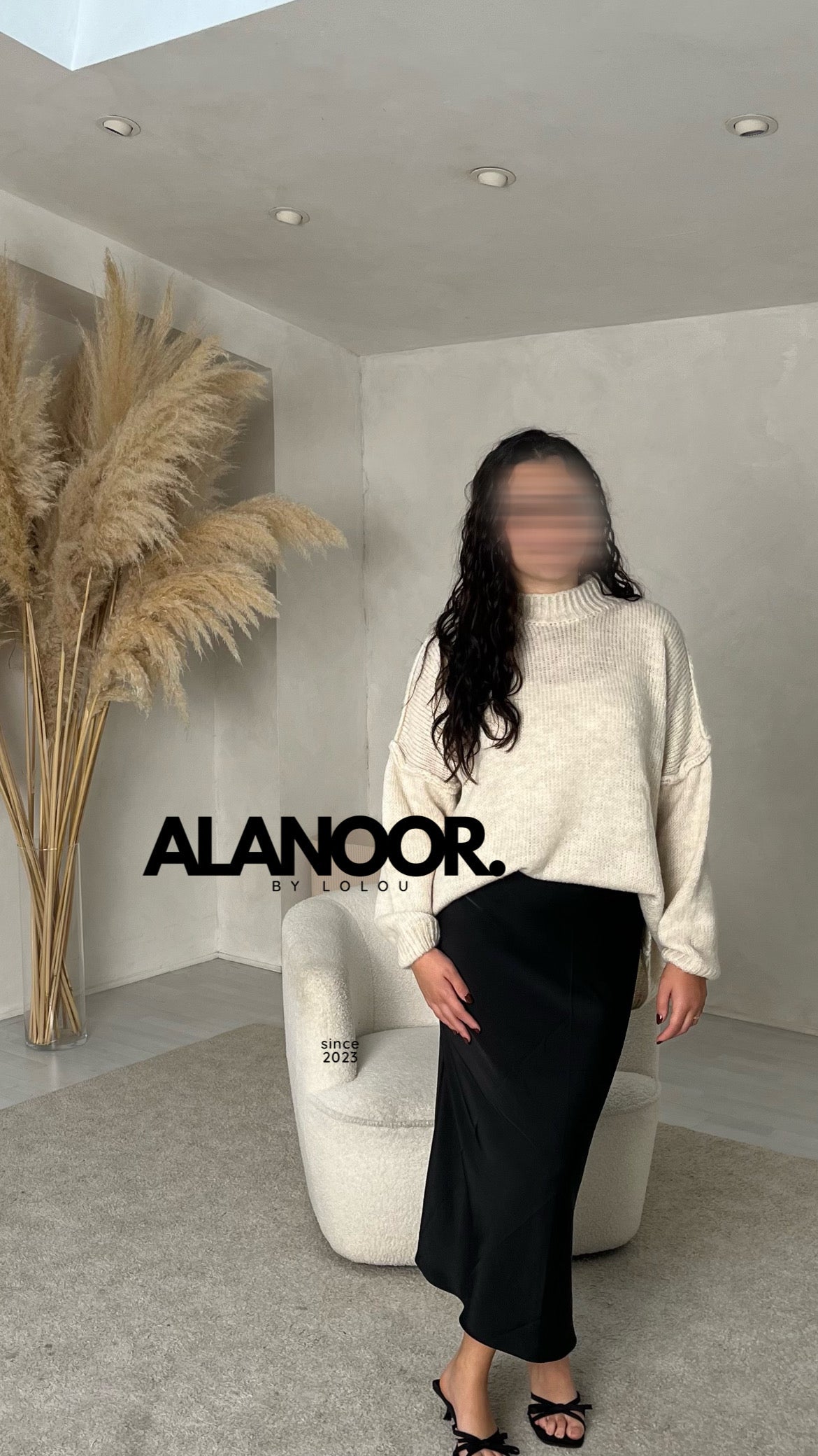 Jersey Pull largo Oversize beige