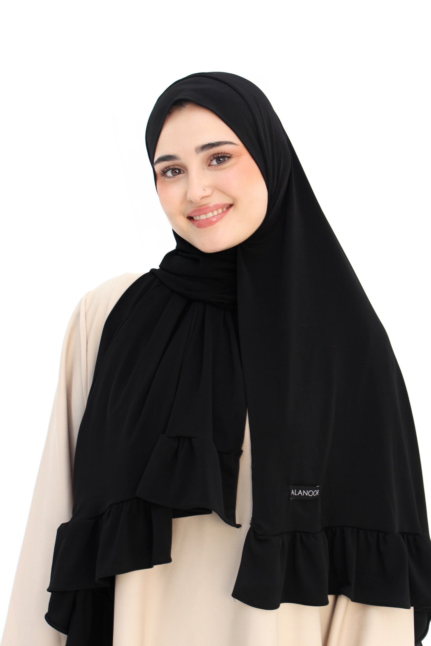 Hijab Jersey premium ondulado Negro
