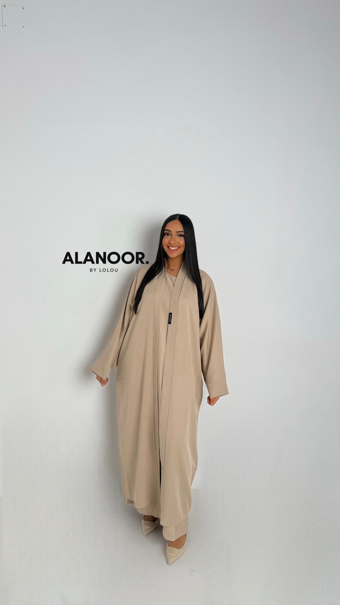 CONJUNTO MASTOUR ABAYA KIMONO BEIGE