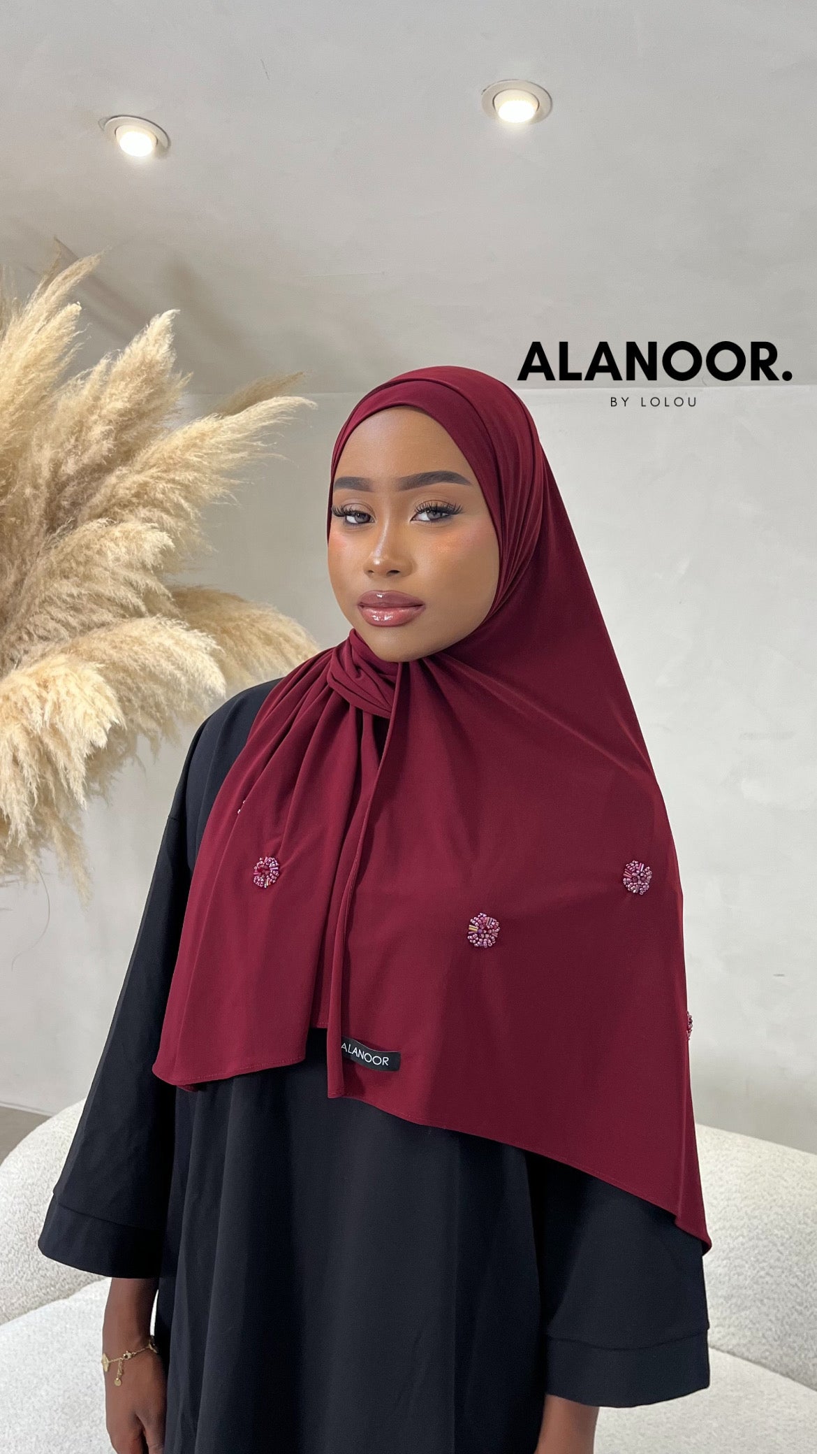 Hijab Jersey Premium Burdeos