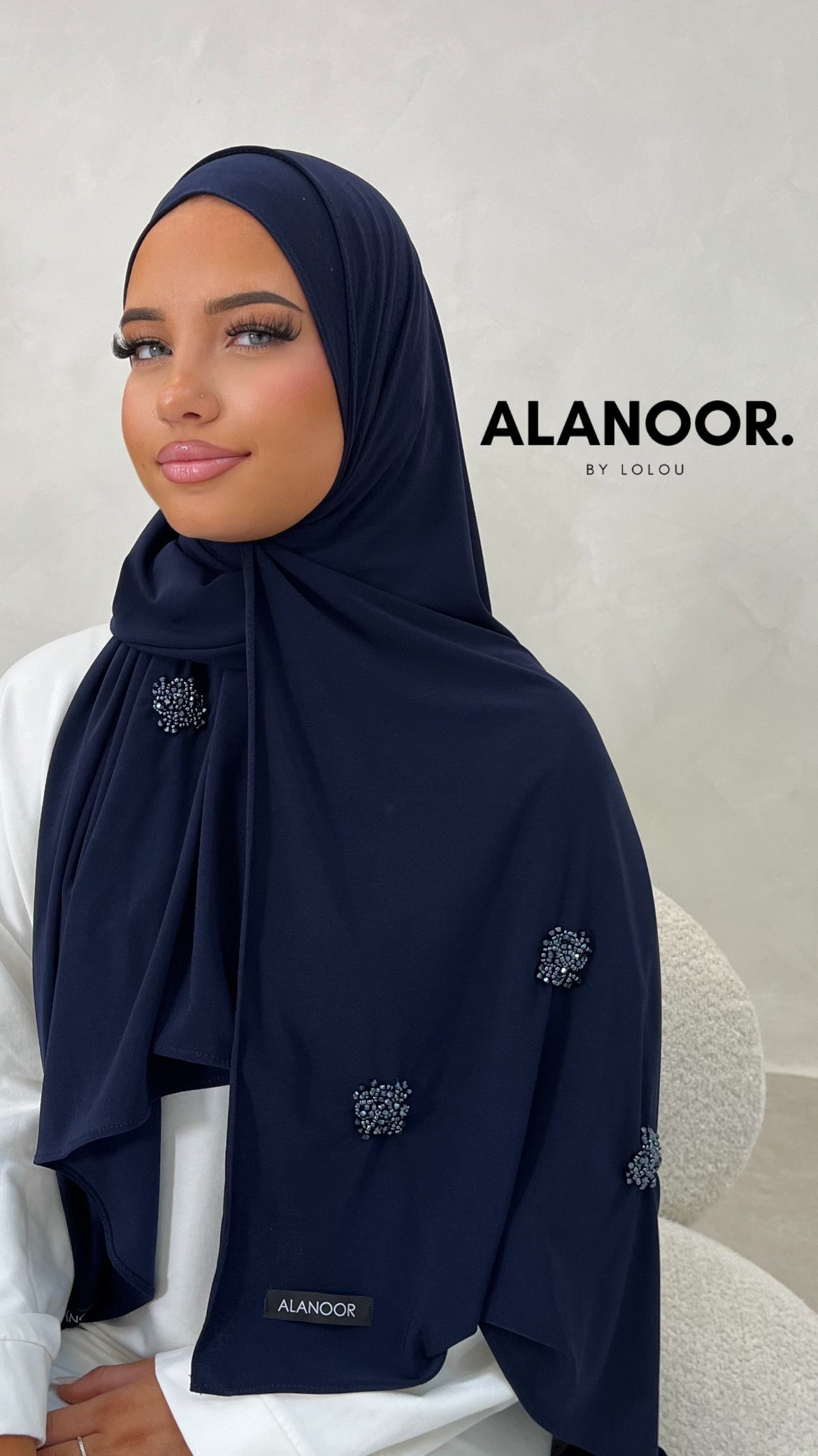 Hijab Jersey premium Azul marino