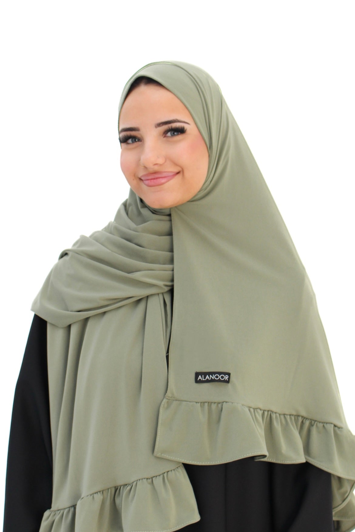 Hijab Jersey premium ondulado verde claro