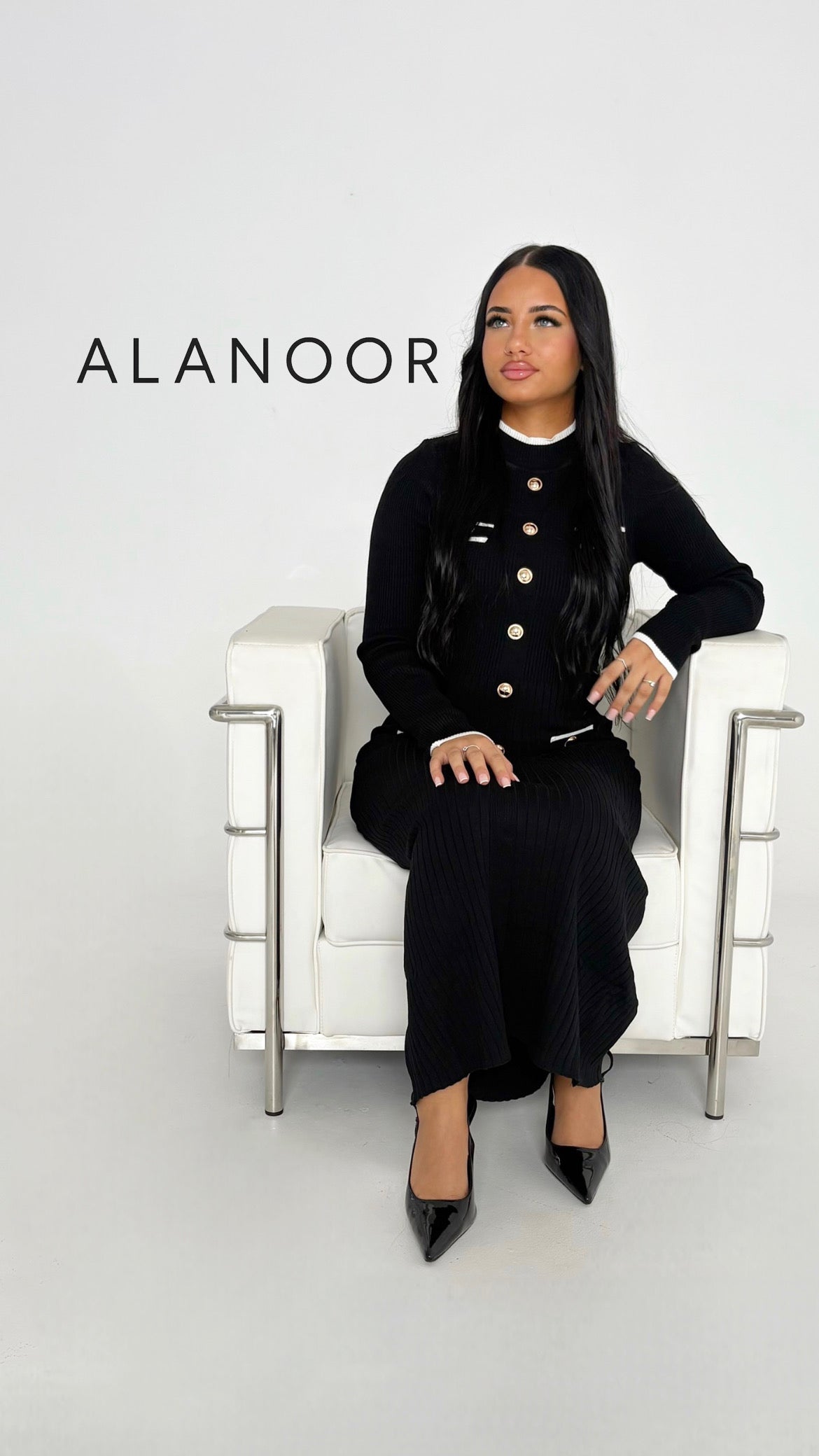 Vestido Sandro botones Negro