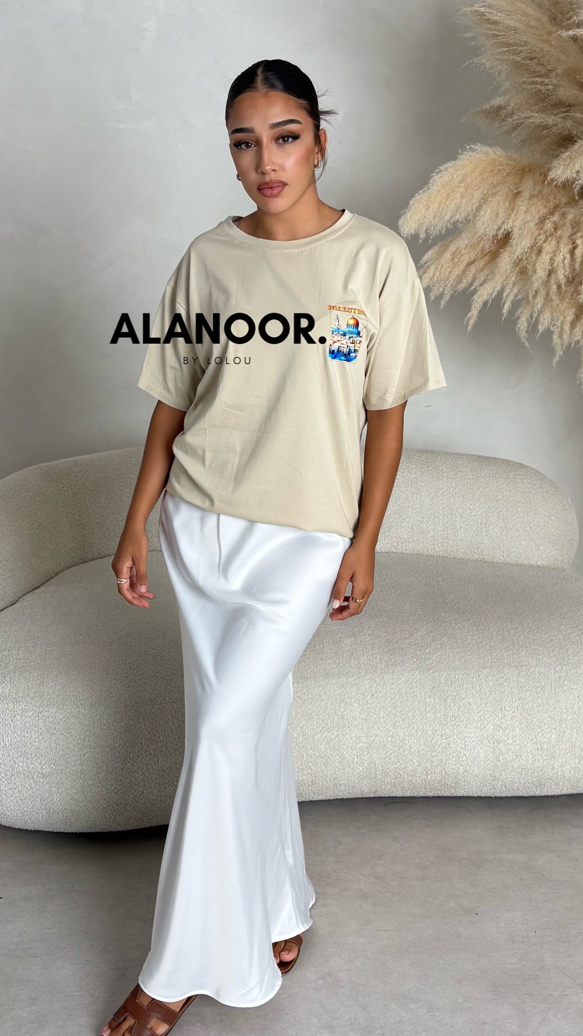 Camiseta OVERSIZE PALESTINE BEIGE