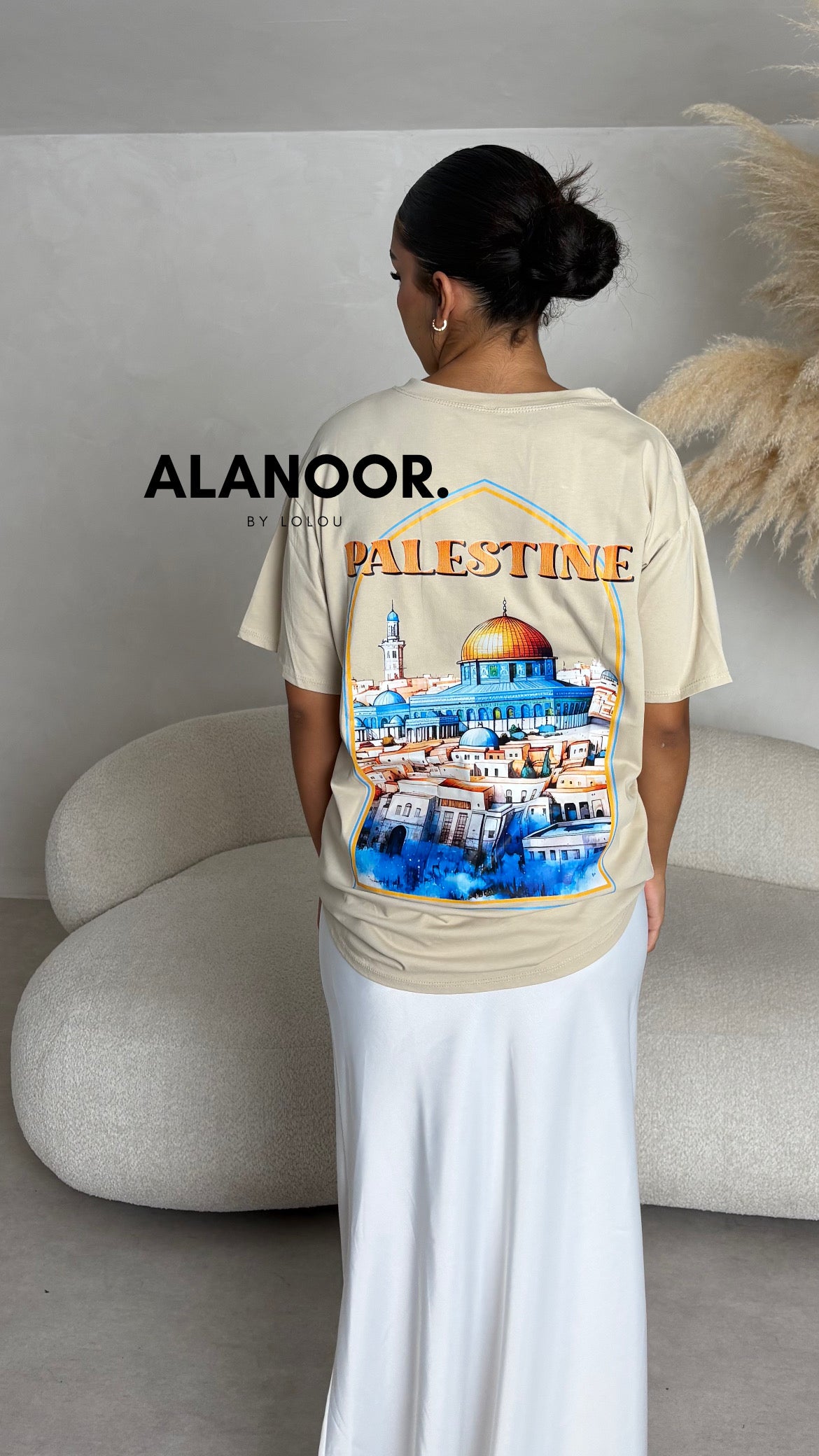 Camiseta OVERSIZE PALESTINE BEIGE