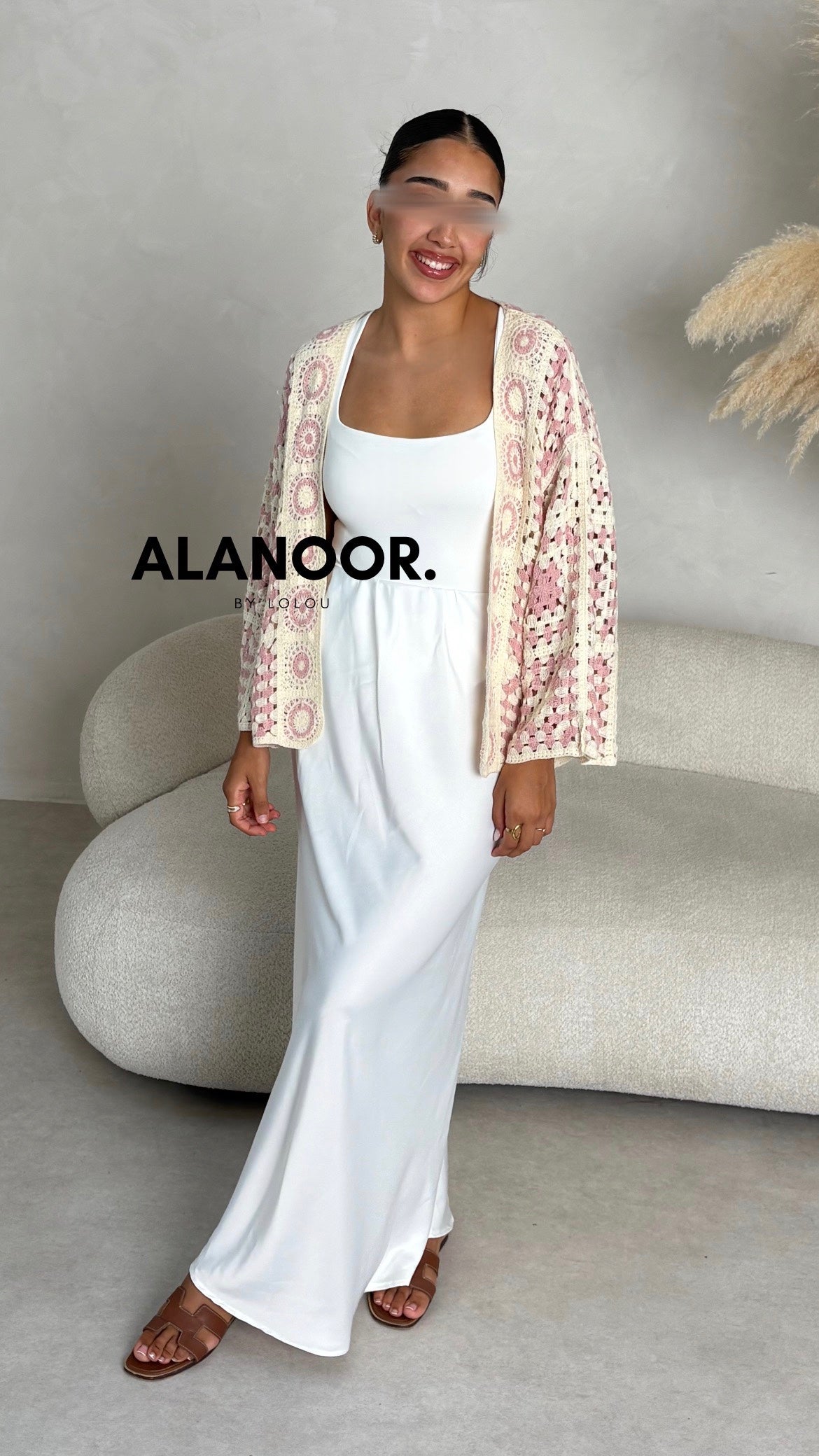 Cardigan corto crochet Rosa