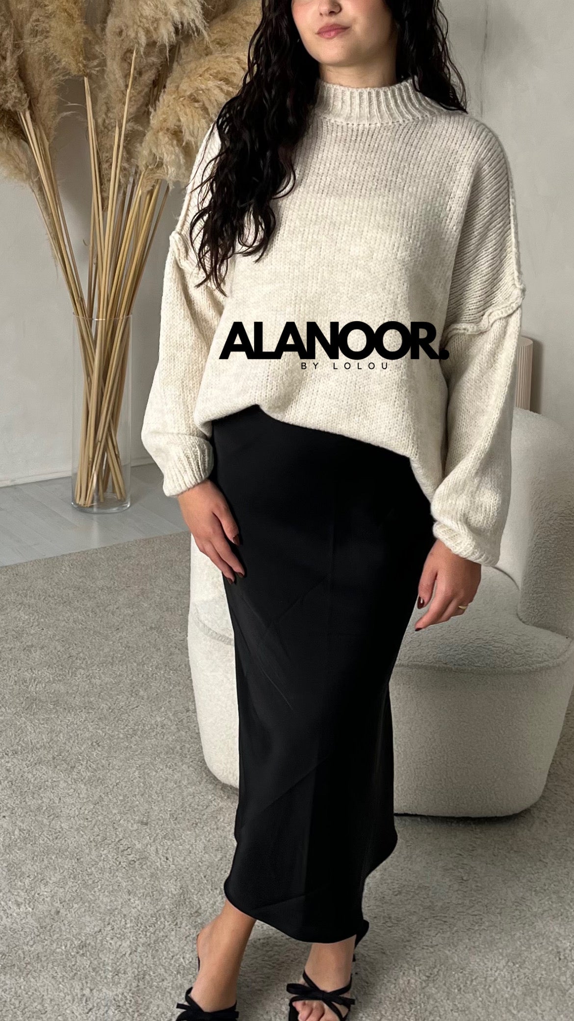 Jersey Pull largo Oversize beige