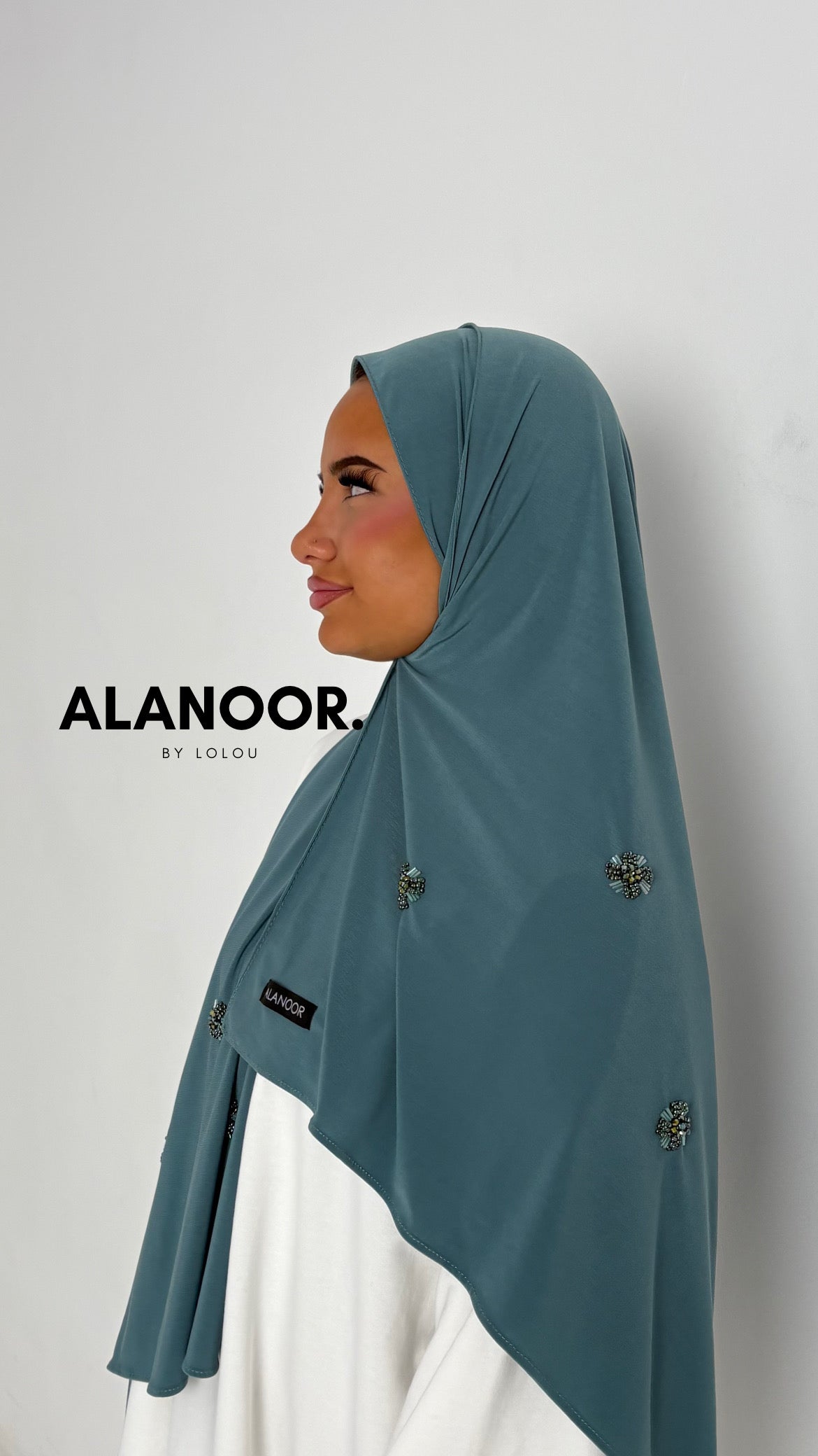 Hijab Jersey premium Azul turquesa