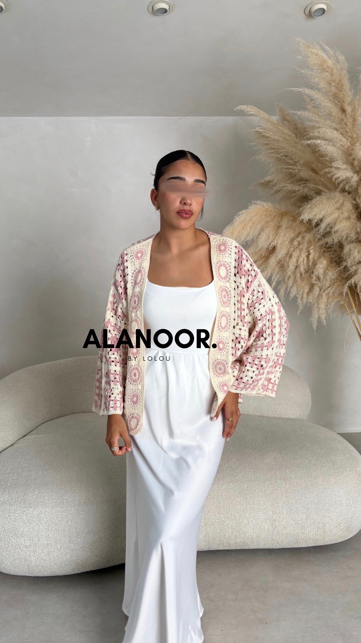 Cardigan corto crochet Rosa