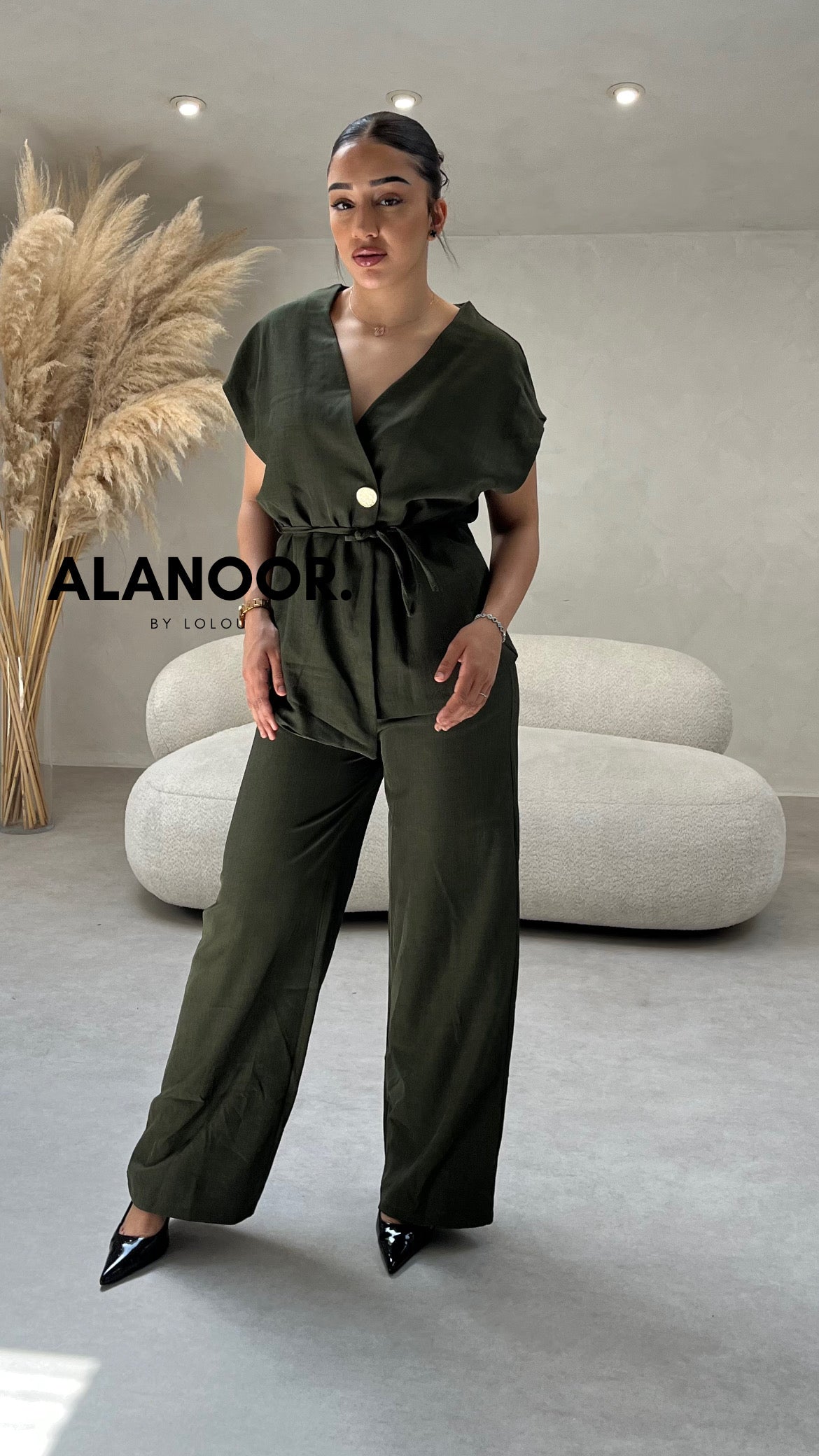 Conjunto cruzado verde