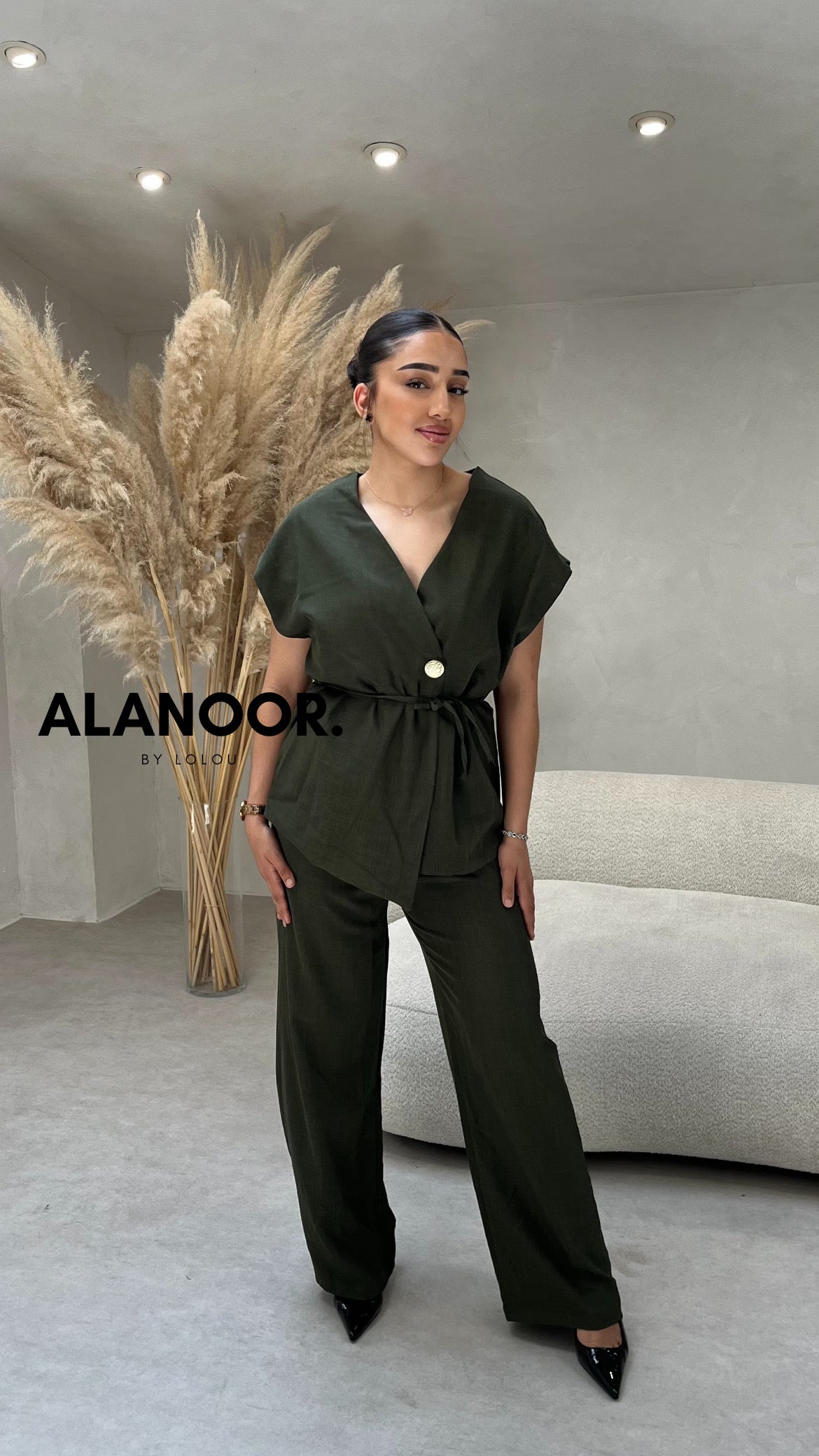 Conjunto cruzado verde