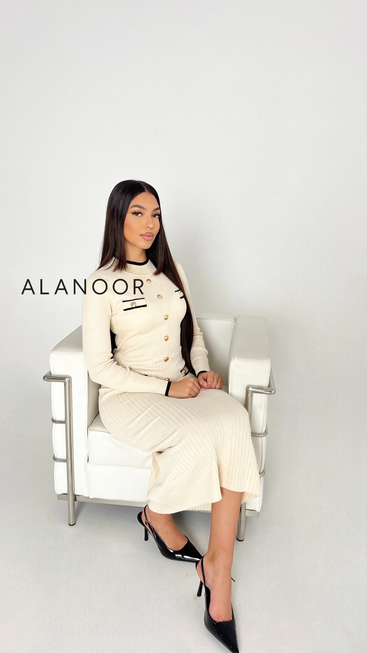 Vestido Sandro botones Beige