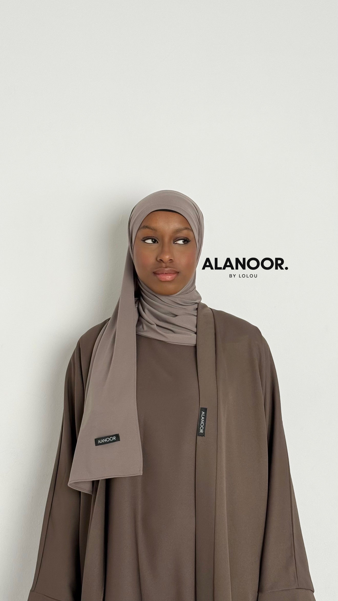 CONJUNTO MASTOUR ABAYA KIMONO MARRÓN