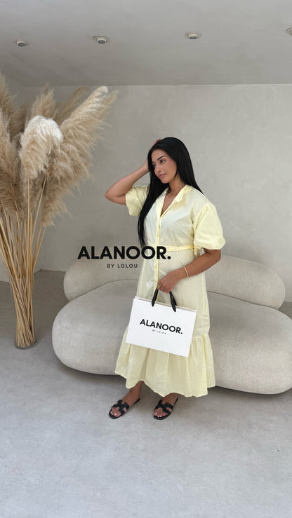 Vestido amarillo  volantes