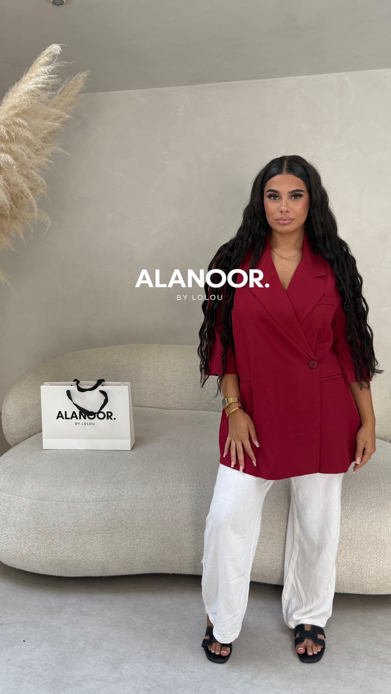 BLAZER OVERSIZE MANGA CORTA ROJO