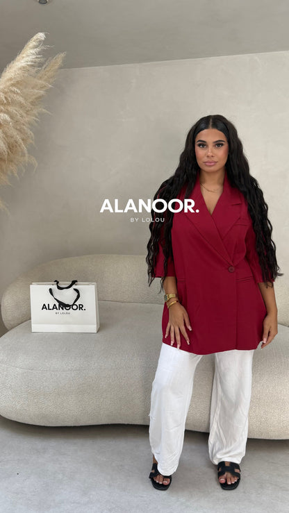 BLAZER OVERSIZE MANGA CORTA ROJO