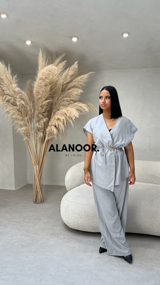 Conjunto cruzado Gris