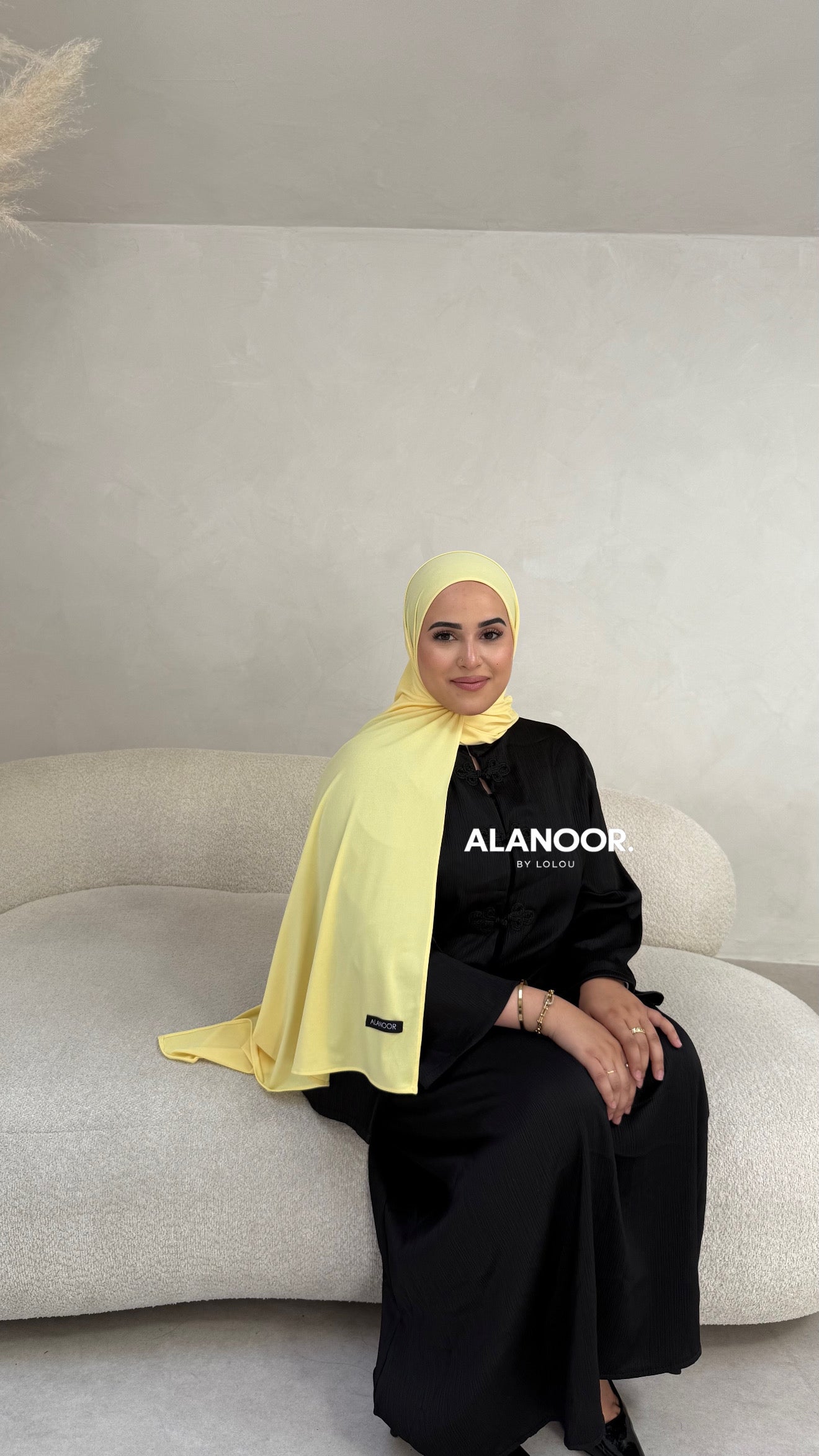 Hijab jersey premium amarillo pastel