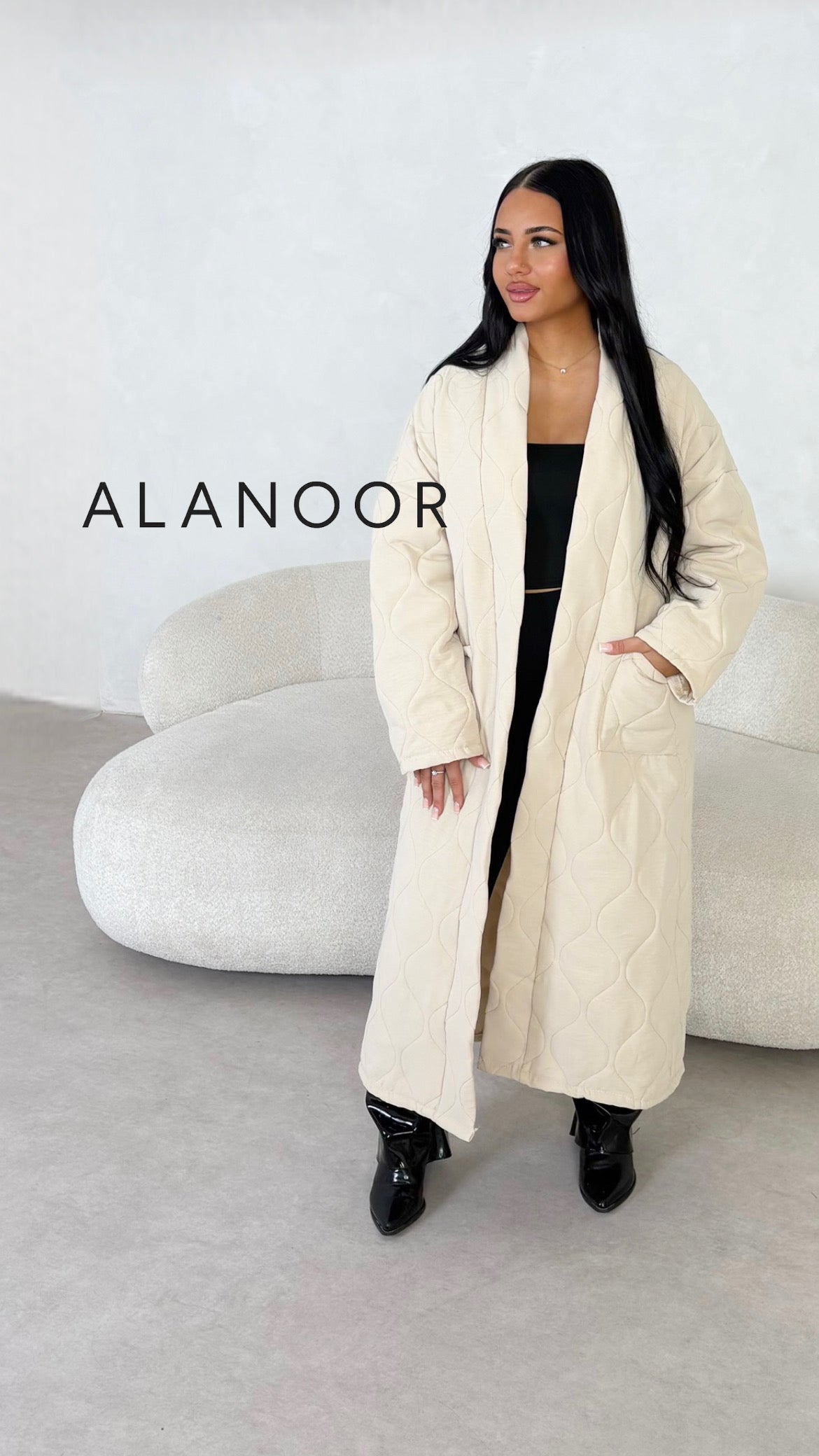 ABRIGO LARGO ACOLCHADO BEIGE