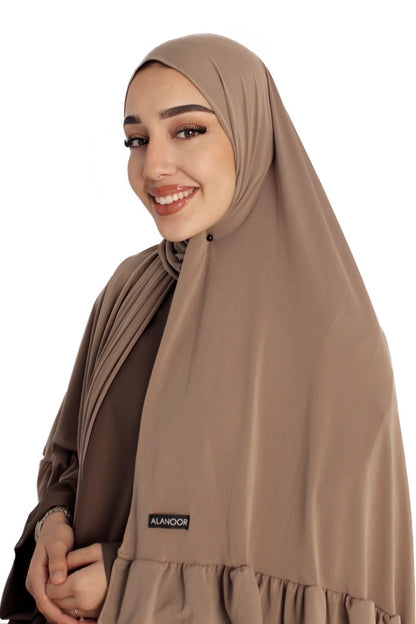 Hijab Jersey premium ondulado Marrón Claro