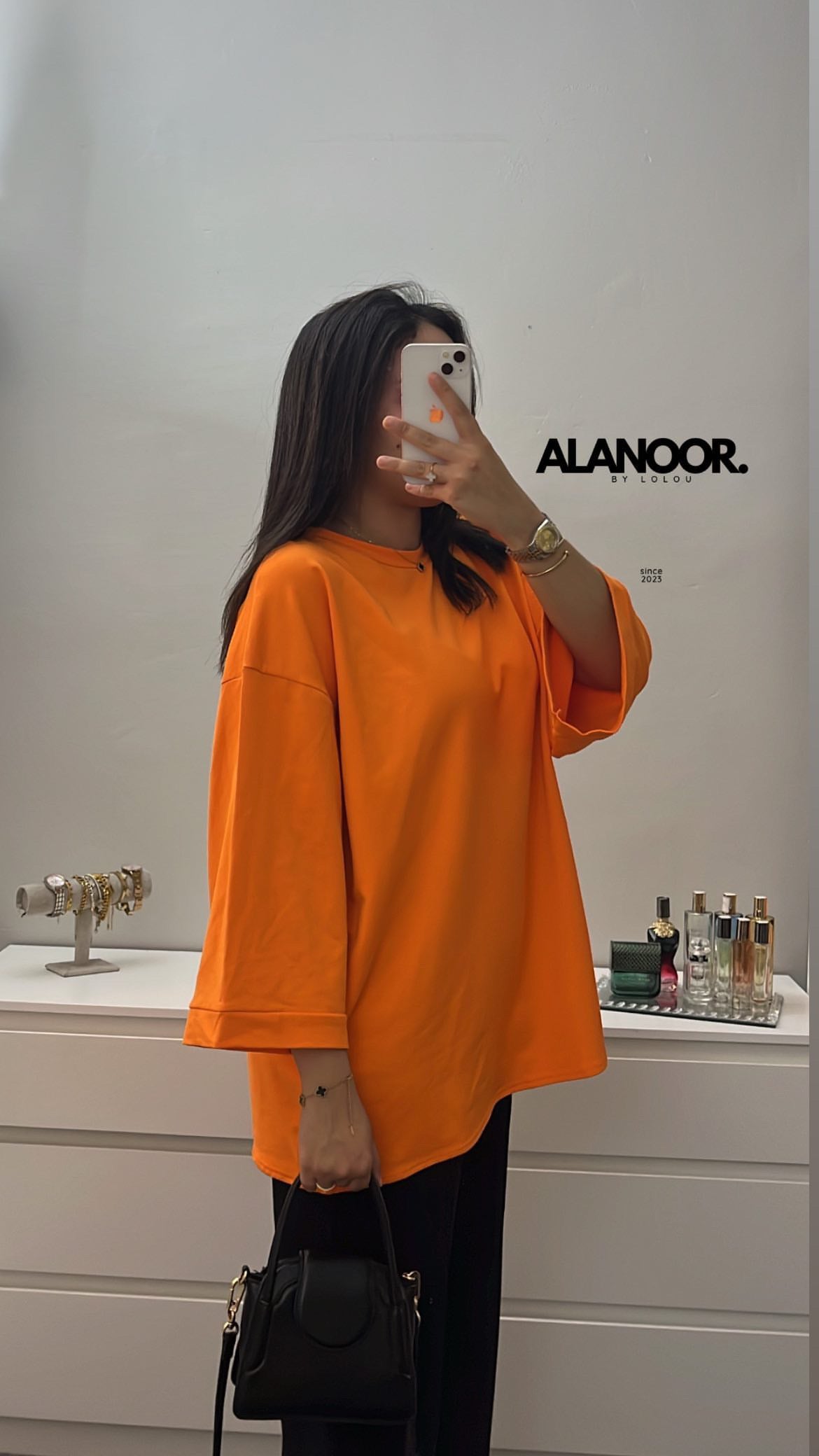 Camiseta oversize naranja