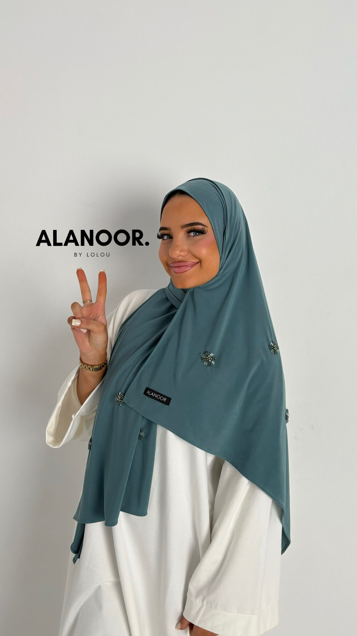 Hijab Jersey premium Azul turquesa