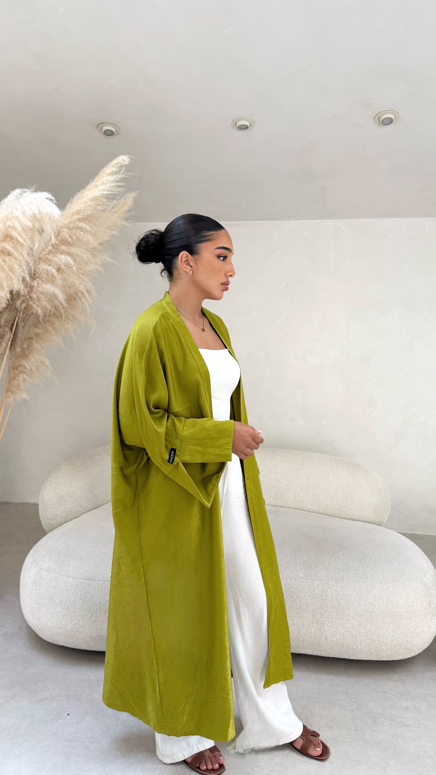 Kimono largo verde lima
