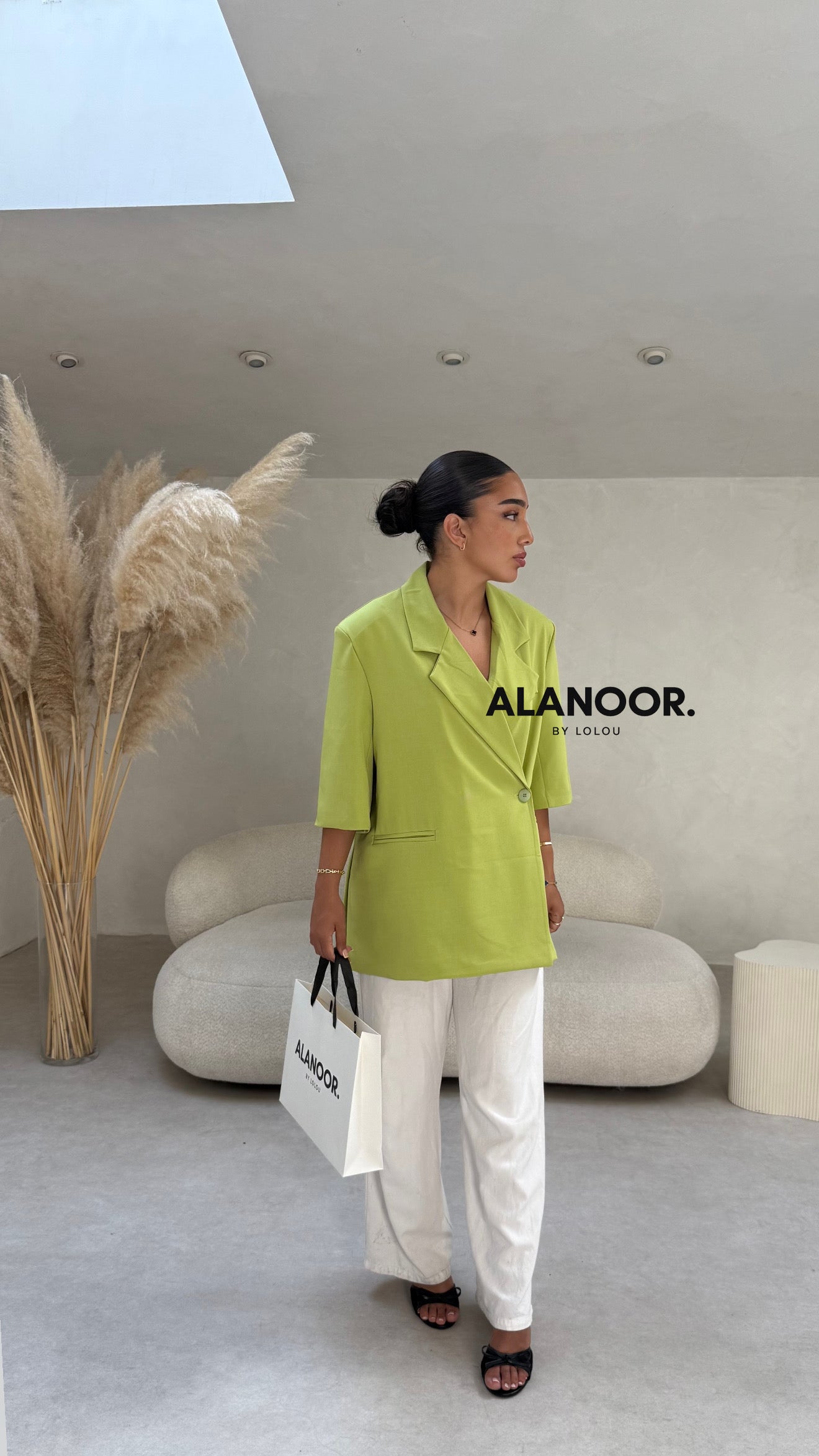 BLAZER OVERSIZE MANGA CORTA VERDE LIMA