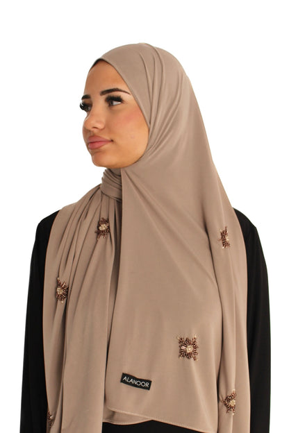 Hijab Jersey Marrón Taupe