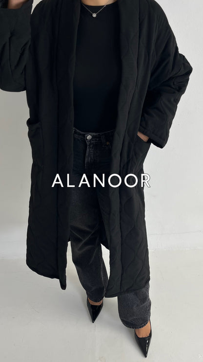 ABRIGO LARGO ACOLCHADO NEGRO