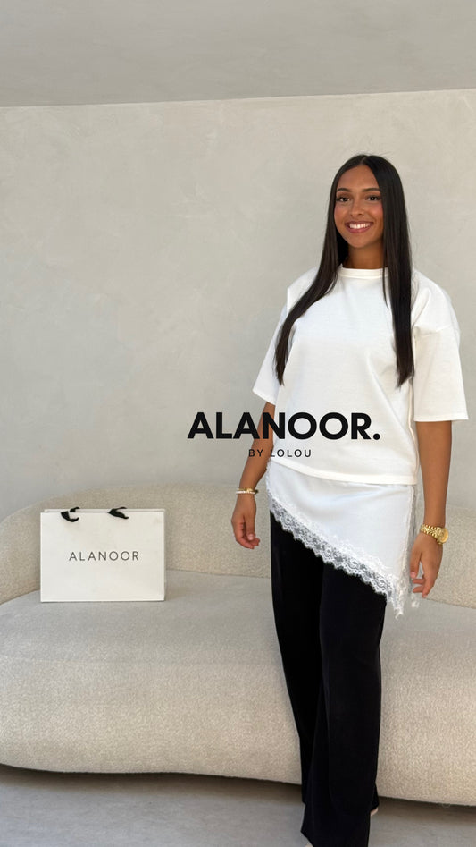 CAMISETA COMBINADA ENCAJE BLANCO