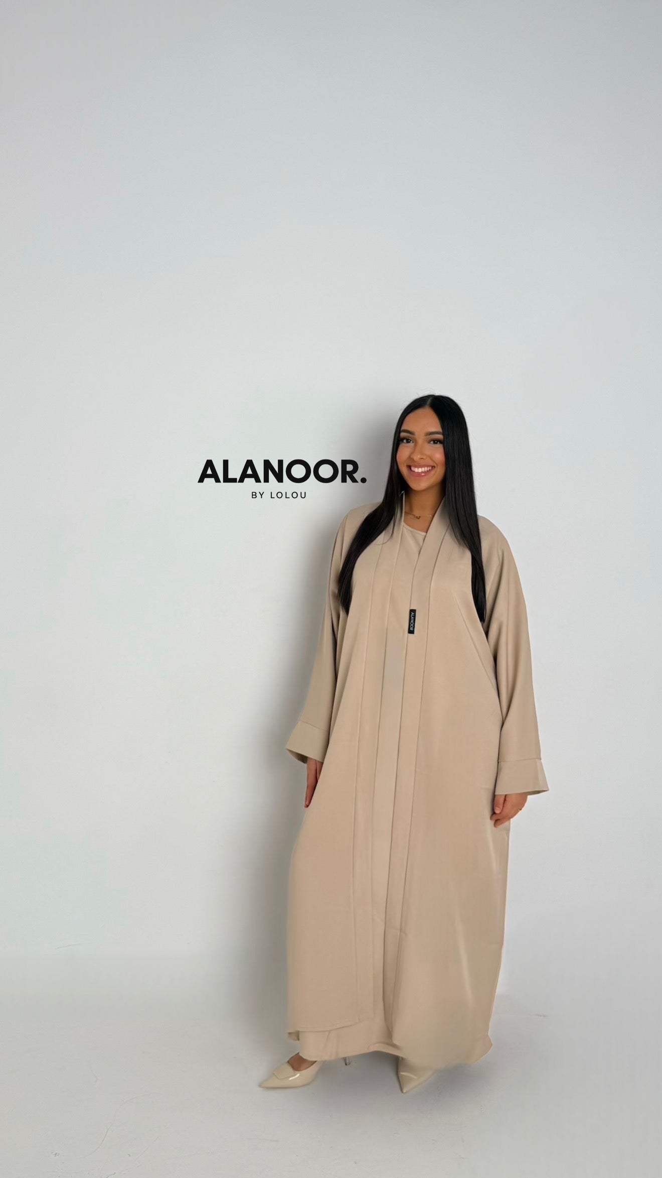 CONJUNTO MASTOUR ABAYA KIMONO BEIGE