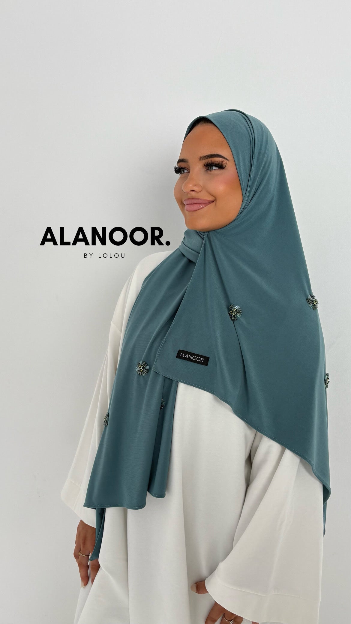 Hijab Jersey premium Azul turquesa