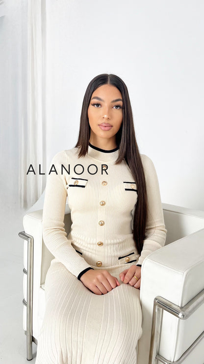 Vestido Sandro botones Beige