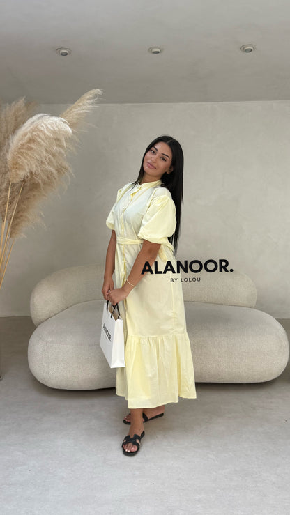 Vestido amarillo  volantes
