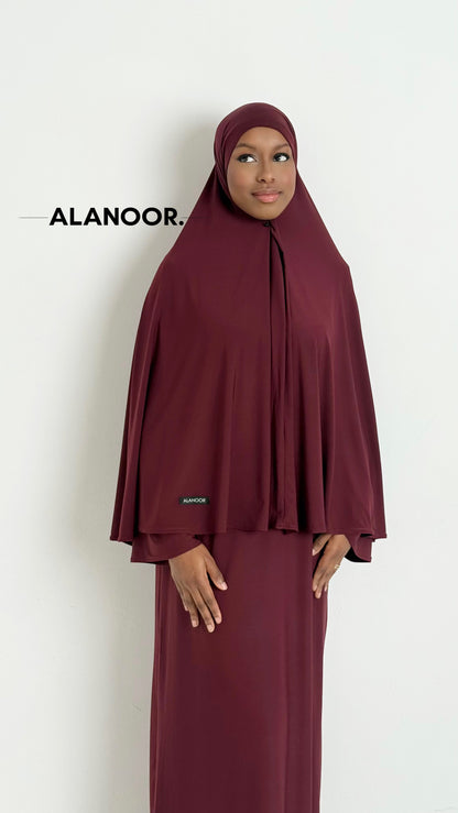 CONJUNTO KHIMAR JERSEY GRANATE