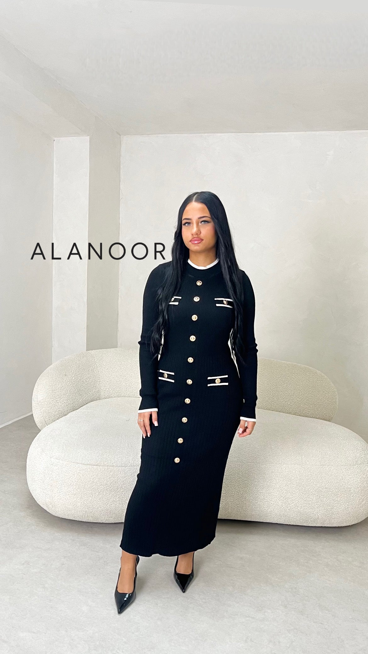 Vestido Sandro botones Negro