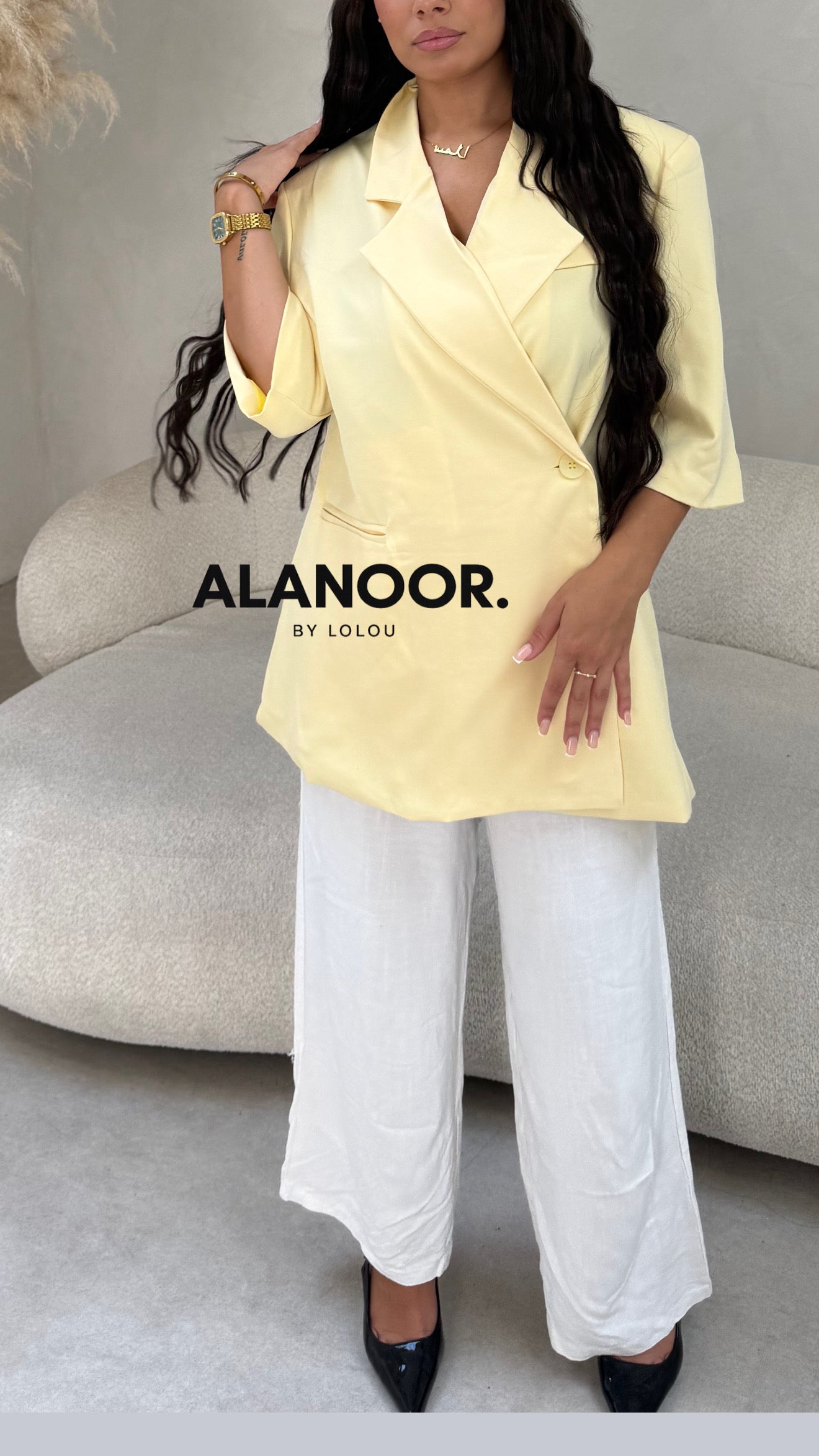 BLAZER OVERSIZE MANGA CORTA AMARILLO
