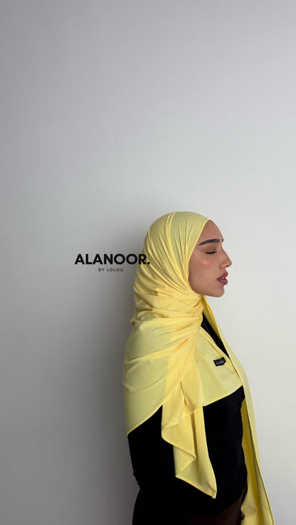Hijab jersey premium amarillo pastel