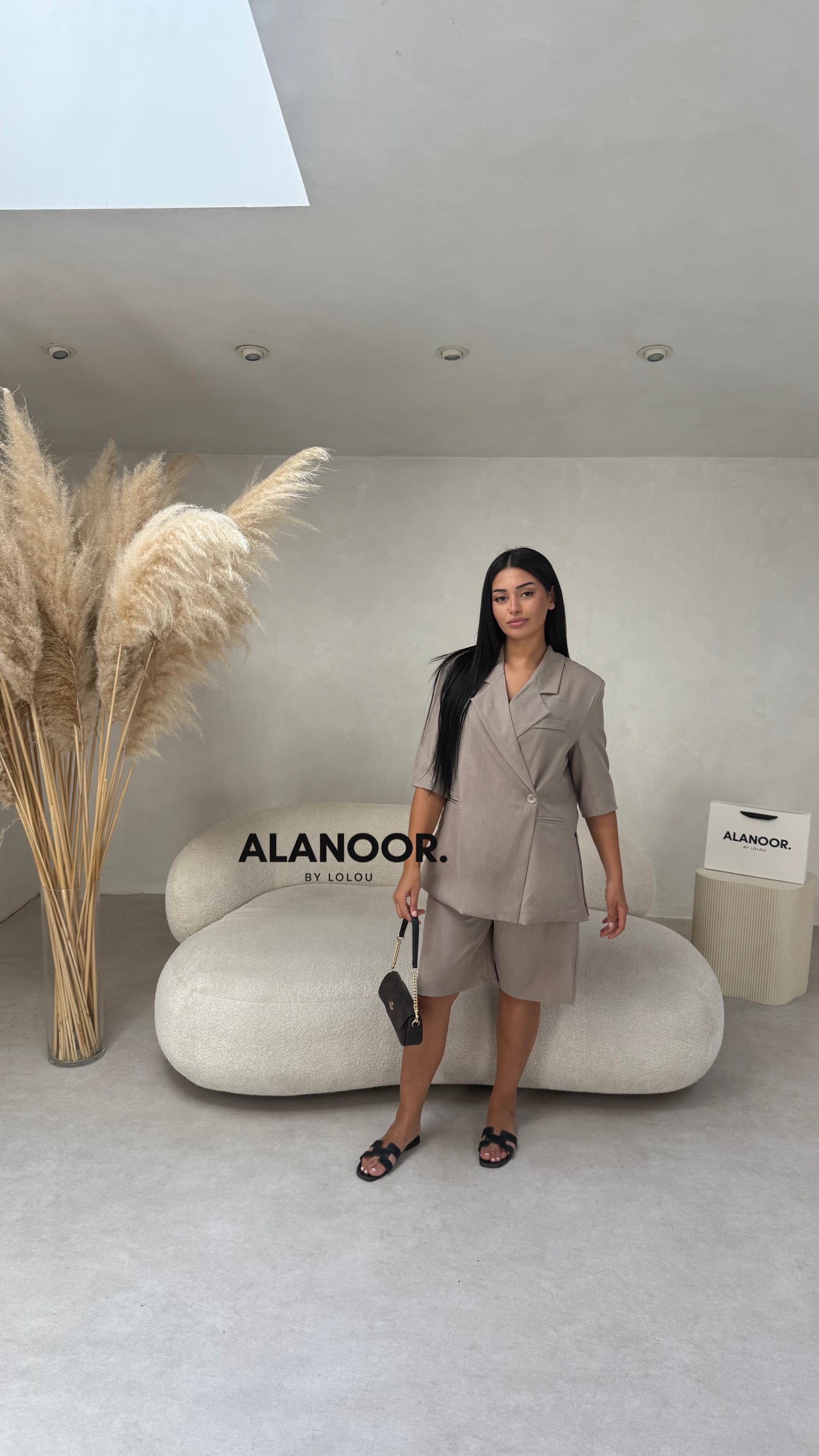 CONJUNTO BLAZER CRUZADO OVERSIZE TAUPE