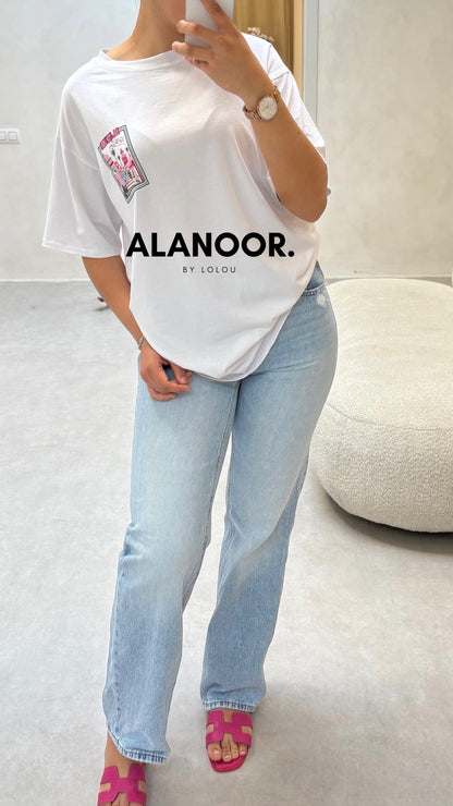 CAMISETA OVERSIZE ALGERIA BLANCO