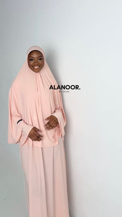 CONJUNTO KHIMAR JERSEY ROSA PASTEL