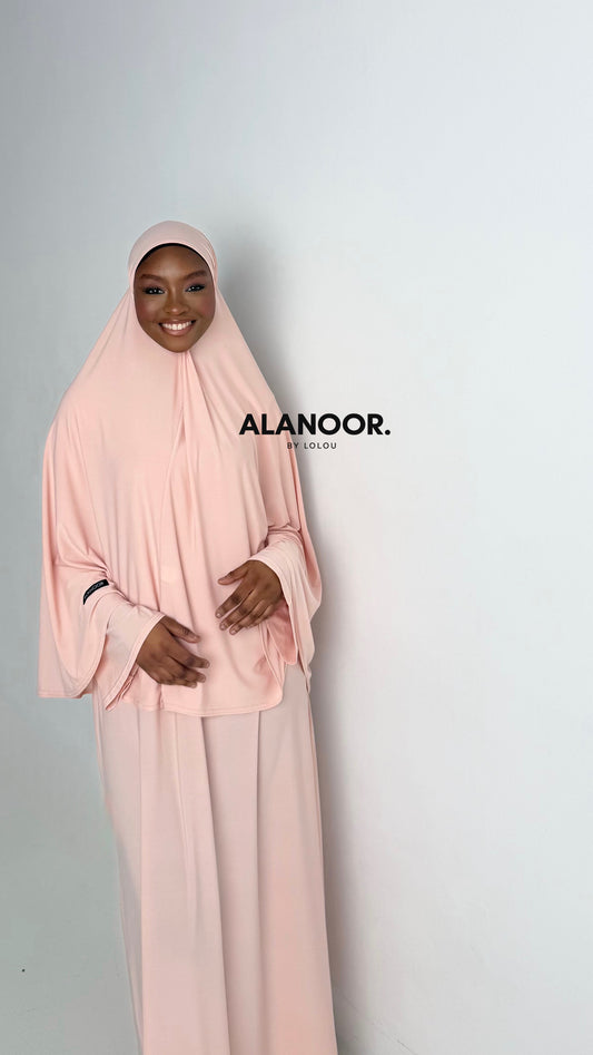 CONJUNTO KHIMAR JERSEY ROSA PASTEL