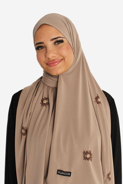 Hijab Jersey Marrón Taupe