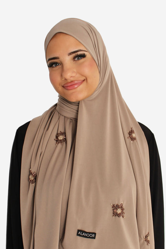 Hijab Jersey Marrón Taupe