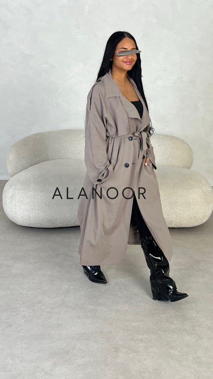 GABARDINA LARGA TAUPE